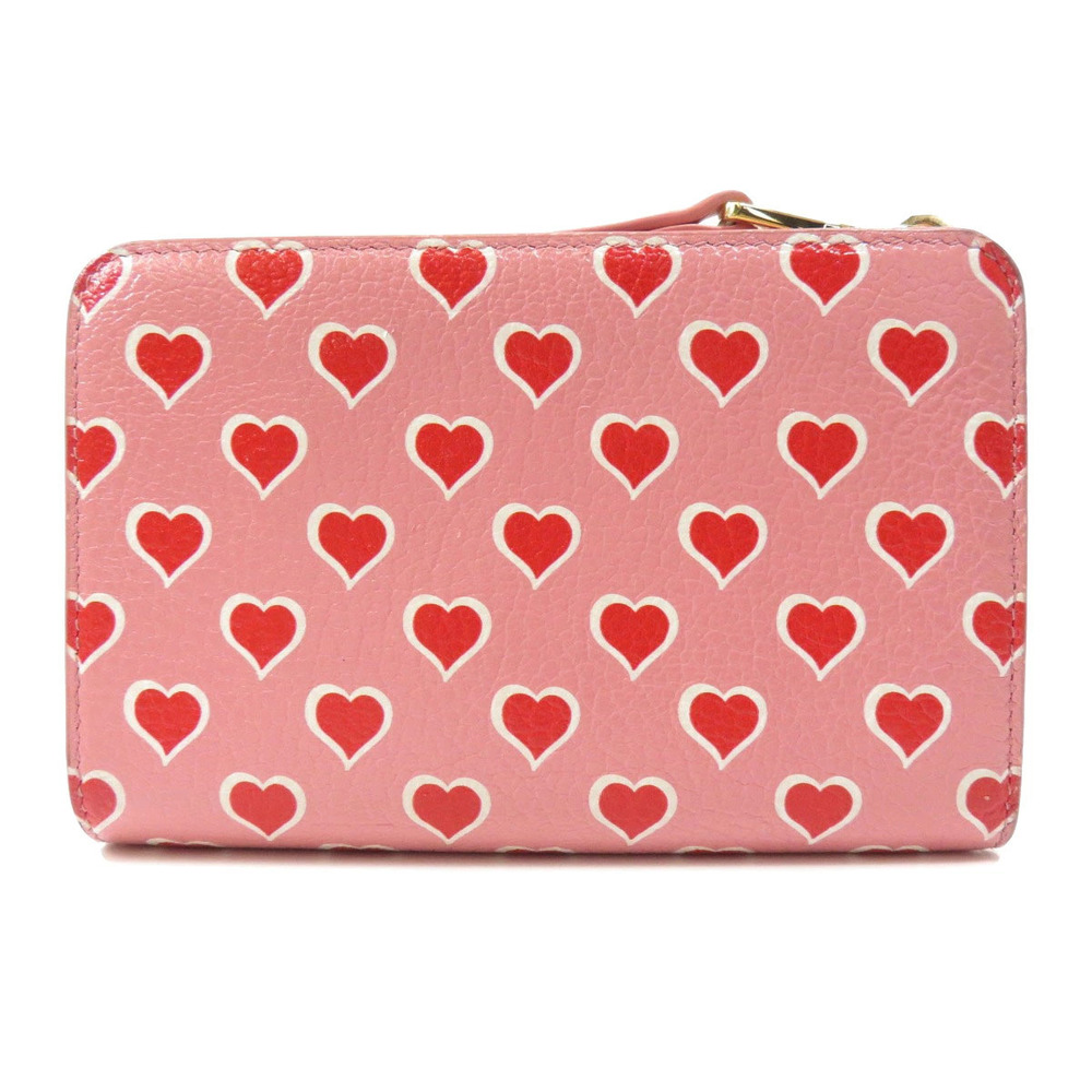 Miu Miu fold motif heart bi leather Wallet Black